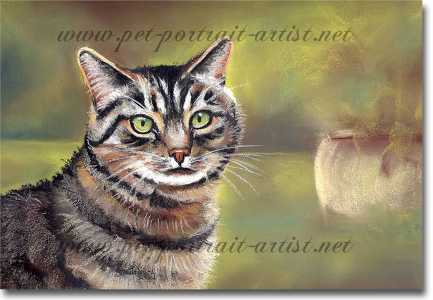 Cat Pastel Portrait of Anastasia,  by Joanna Culley